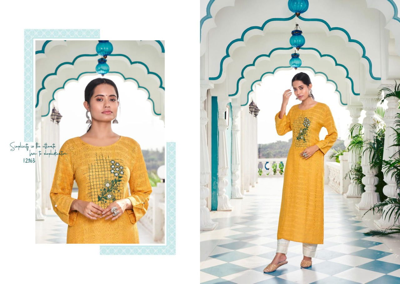 Kalaroop Beetle Fancy Ethnic Wear Heavy Rayon Embroidery Kurti Collection